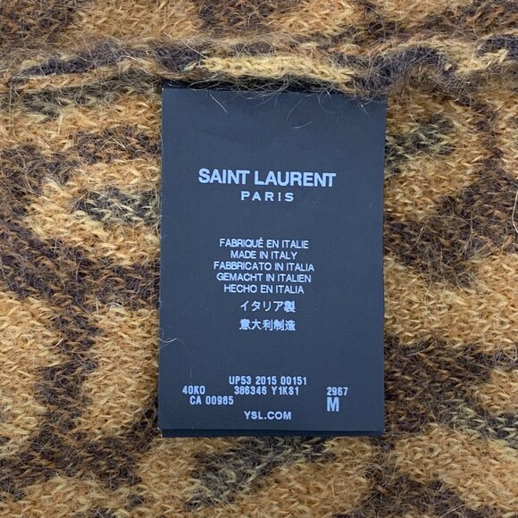 H14321 Saint Laurent slp Saint Laurent Brown Leopard Wool Round Neck Long Sleeve - Picture 6 of 7